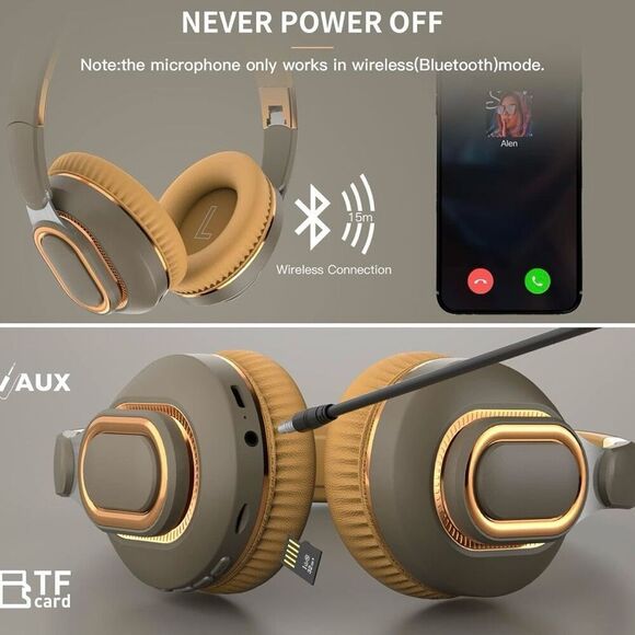 H7 Foldable Bluetooth Headphones, Over-The-Ear Wireless Headphones - Picture 3 of 9